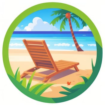 AI generated Summer Vibe Vacation Tropic Icon Clip Art Sticker Decoration Simple Background photo