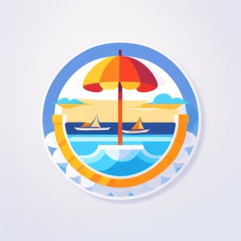 AI generated Summer Vibe Vacation Tropic Icon Clip Art Sticker Decoration Simple Background photo