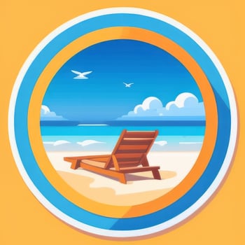 AI generated Summer Vibe Vacation Tropic Icon Clip Art Sticker Decoration Simple Background photo