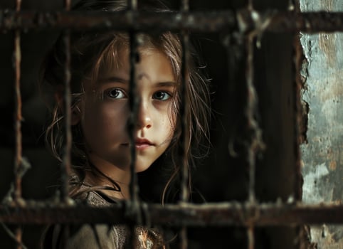 AI generated girl in shack background photo