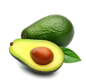 AI generated Avocado fruits with leaves photo