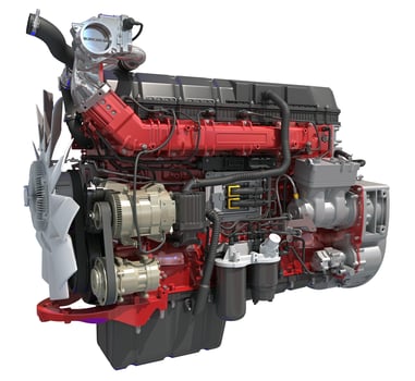 Truck Engine 3D rendering on white background photo