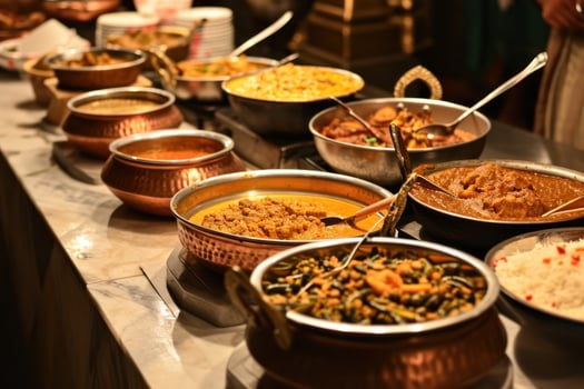 AI generated menu with a variety of dishes for indian restaurant photo