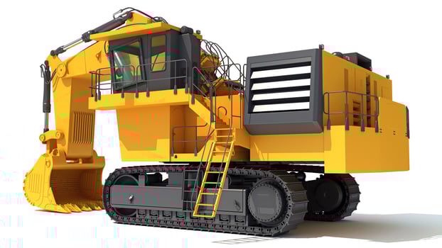 Tracked Mining Excavator heavy construction machinery 3D rendering photo