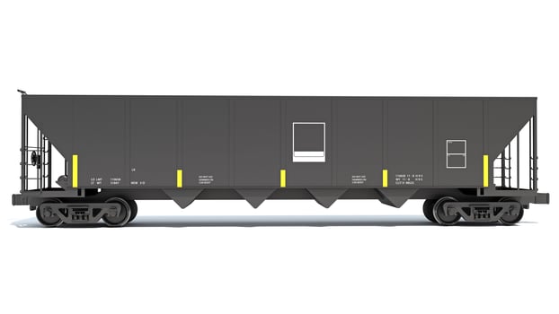 Railroad Hopper Car 3D rendering on white background photo