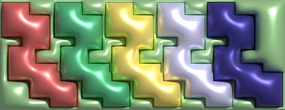 Abstract background with inflated figures, 3D rendering illustration photo