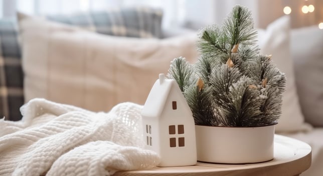 AI generated A cozy concept of festive home decoration for Christmas. AI Generated photo