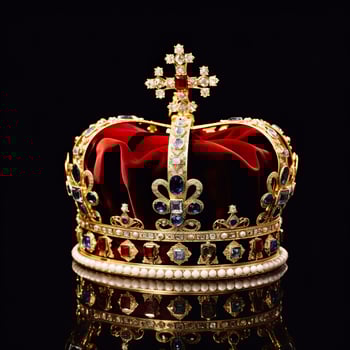 AI generated The Royal Coronation Crown Isolated on a Black Background. Generative AI photo