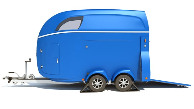 Horse Transport Trailer 3D rendering on white background photo