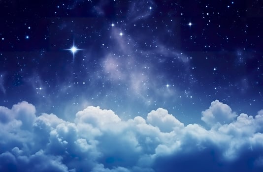 AI generated Space of night sky with clouds and stars. Generative AI photo