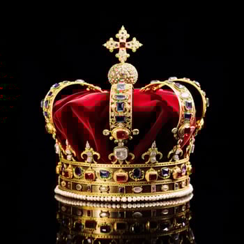 AI generated The Royal Coronation Crown Isolated on a Black Background. Generative AI photo