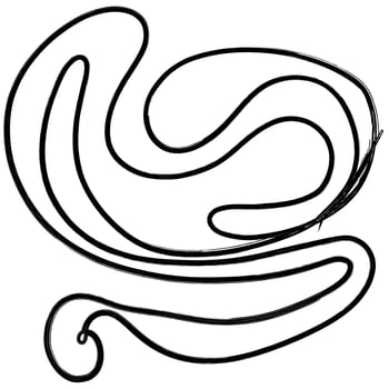 Abstract figure drawing line decoration. photo