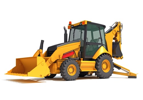 Wheel Loader construction machinery 3D rendering on white background photo