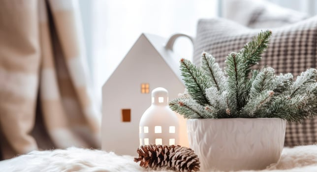 AI generated A cozy concept of festive home decoration for Christmas. AI Generated photo