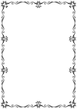 Classic ornate border and frame element. Vintage ornament. Decorative line for frame, page, template, poster, new year greeting card, invitation. photo