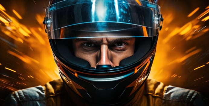 AI generated game of racing man in a race car photo