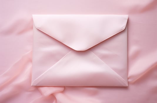 AI generated pink envelope on valentine's day, photo