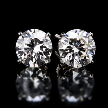AI generated Diamond Earring in black background ai generated photo