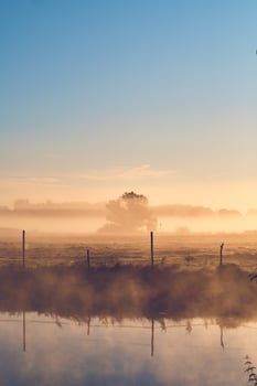 Foggy Morning in the countryside of northern Germany photo