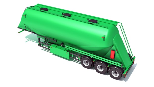 Grain trailer 3D rendering on white background photo