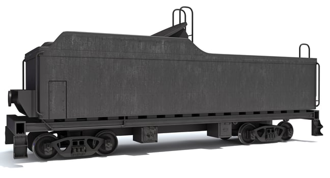 Railway Coal Carrying Car for Steam Train 3D rendering photo