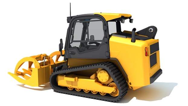 Manure Fork Skid Steer Loader 3D rendering on white background photo