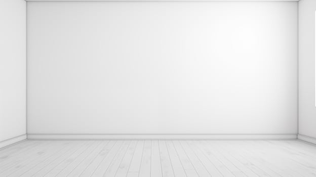 AI generated Minimalist room design with a white wall and an empty modern decor. photo