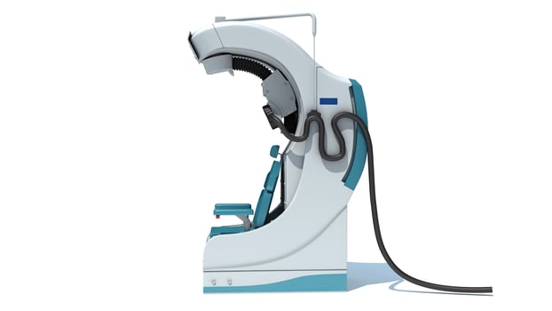 Transcranial Magnetic Medical Stimulator 3D rendering on white background photo