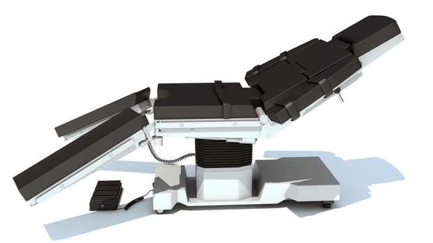 Operating Table medical equipment 3D rendering on white background photo