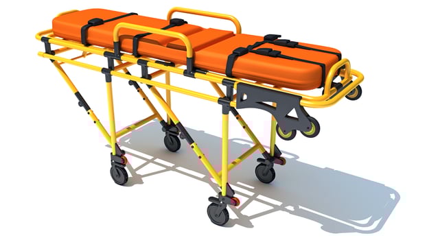 Medical Stretcher Trolley 3D rendering on white background photo