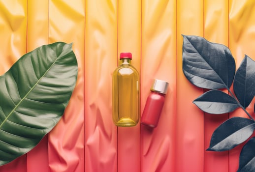 AI generated a red and yellow yoga mat, red workout bottle photo