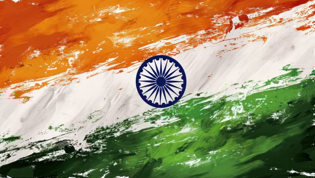AI generated an india flag background with color streaks photo