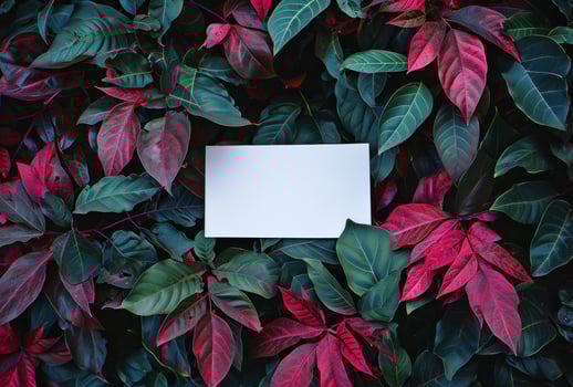 AI generated a blank paper surrounded by red leaves photo