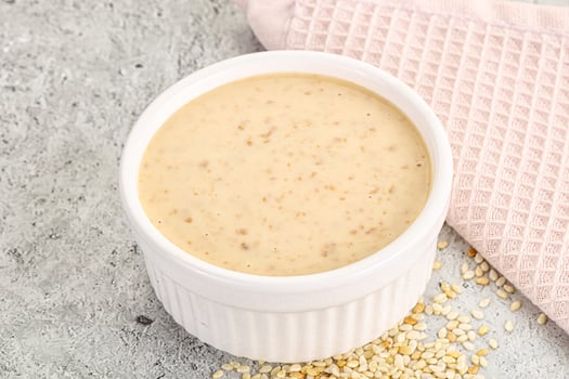 Sesame sauce in the bowl photo