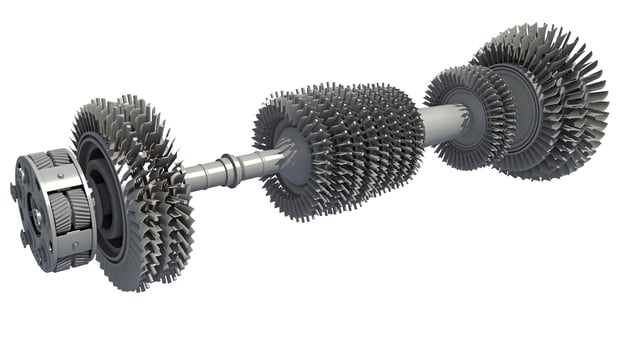 Aircraft Turbine Engine 3D rendering on white background photo