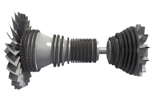 Aircraft Turbine Engine 3D rendering on white background photo