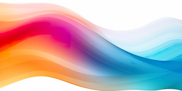 AI generated Colorful abstract wave lines flowing horizontally on a white background, ideal for technology, music, science and the digital world. AI Generative photo
