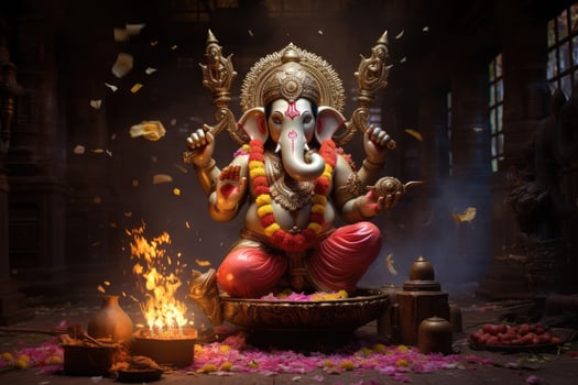 AI generated Beautiful Lord Ganesh AI generated photo
