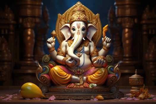 AI generated Beautiful Lord Ganesh AI generated photo