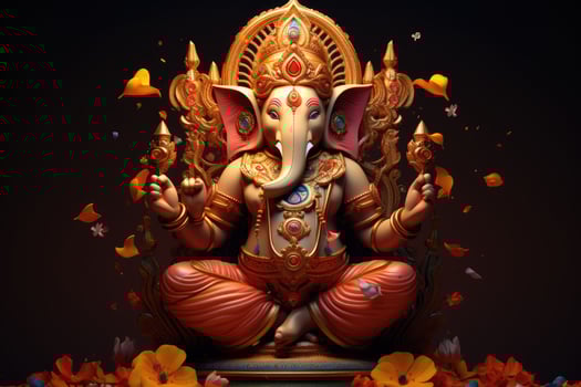 AI generated Beautiful Lord Ganesh AI generated photo
