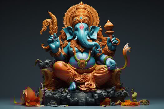 AI generated Beautiful Lord Ganesh AI generated photo