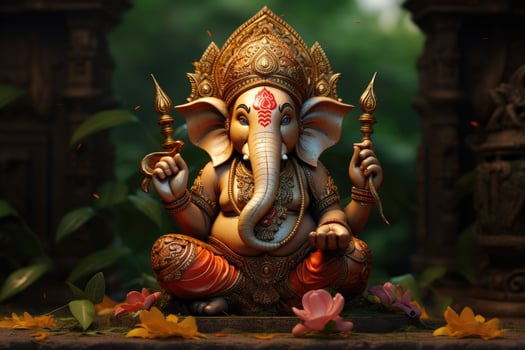 AI generated Beautiful Lord Ganesh AI generated photo