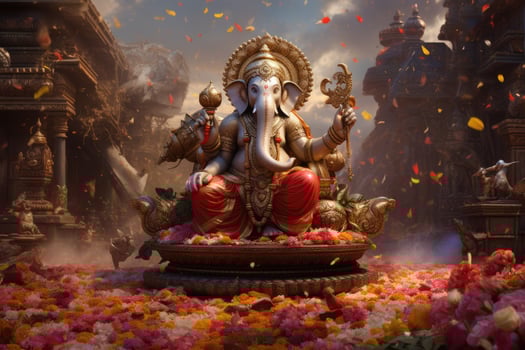 AI generated Beautiful Lord Ganesh AI generated photo
