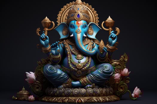 AI generated Beautiful Lord Ganesh AI generated photo