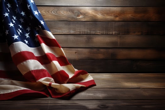 AI generated American flag on wooden background Ai generated photo