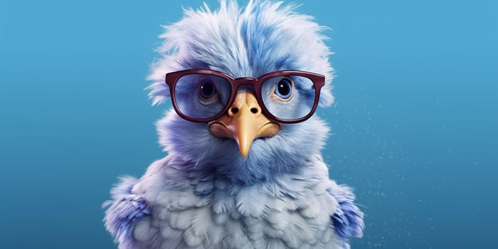 AI generated Cute and Funny Chicken Wearing Glasses and Casual Outfit. Generative AI photo