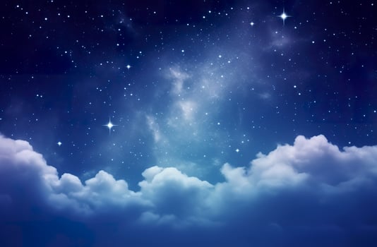 AI generated Space of night sky with clouds and stars. Generative AI photo