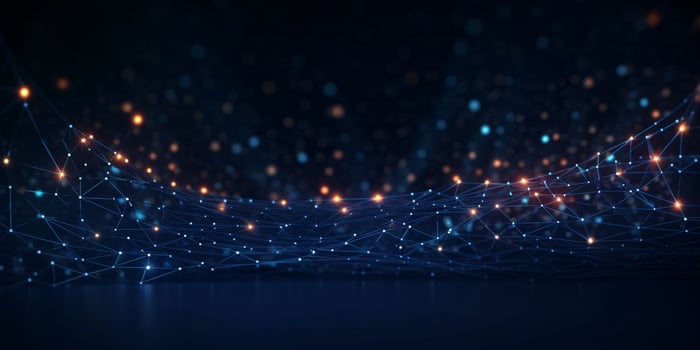 AI generated Technology Network Connection Background. Big Data Banner. Generative AI photo