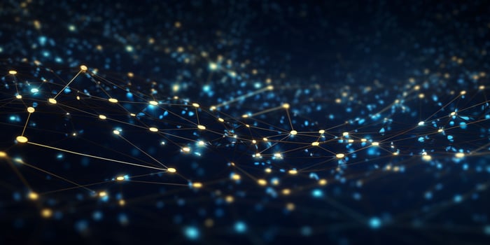 AI generated Technology Network Connection Background. Big Data Banner. Generative AI photo