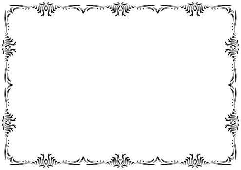Border and frame element with vintage ornament style. Decorative line for frame, page, template, poster, new year greeting card, invitation, certificate. photo